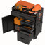 Armoire de rangement mobile avec compartiment verrouillable et 4 tiroirs