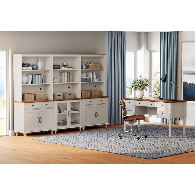 Executive Desk Office Set with Bookcase