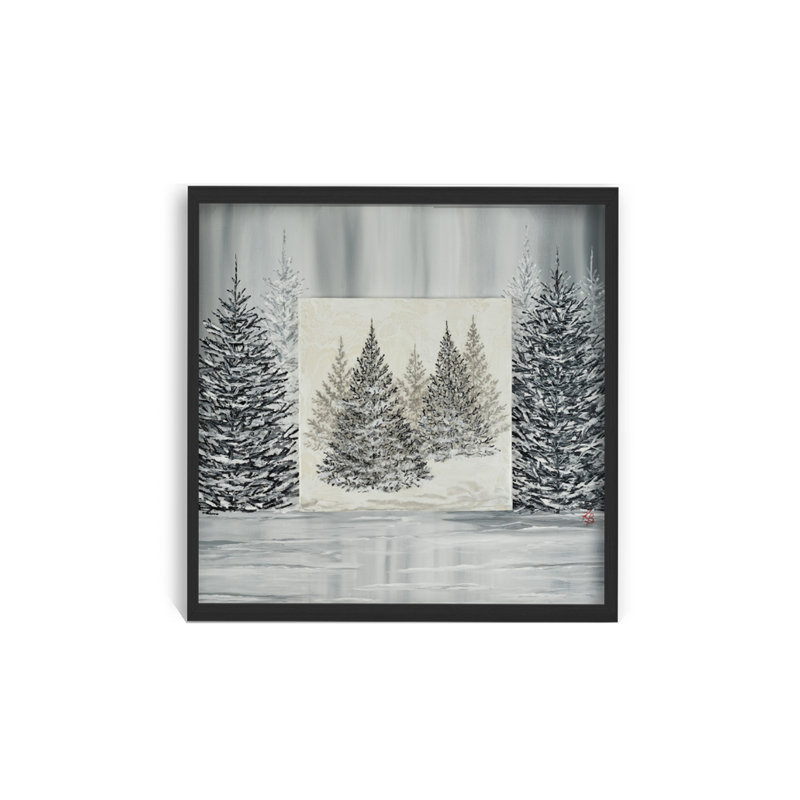 «Pine Portrait», art mural sur toile, Cadre flottant noir, H 20 po x l 20 po
