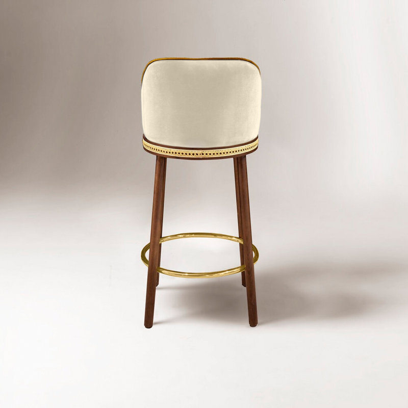 Alma Counter & Bar Stool, Nuage, Bar Stool (30" Seat Height), Satin Brass