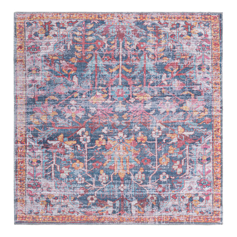 Hafner Floral Indoor Rug, Square 5'3" x 5'3"