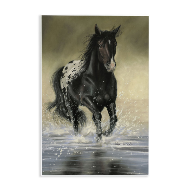 «Splashing Galloper Horse» par Victoria Schultz, H 19 po x l 13 po