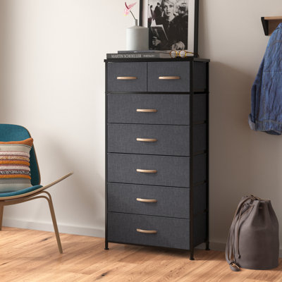 Commode 7 tiroirs 23,22 ", gris