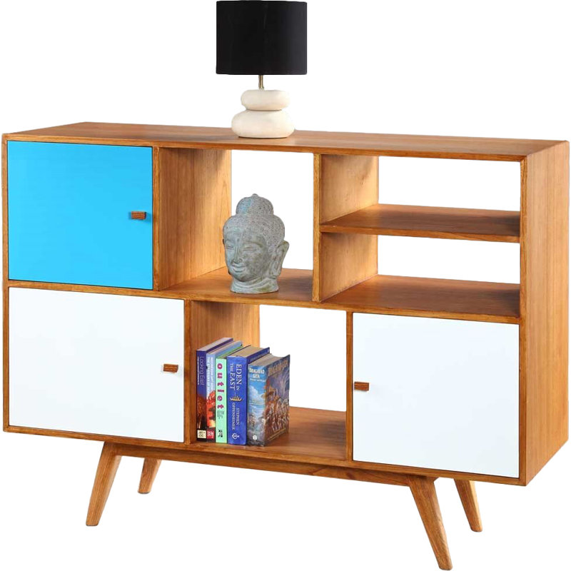 Phelan 145cm Sideboard, White/Blue/Brown
