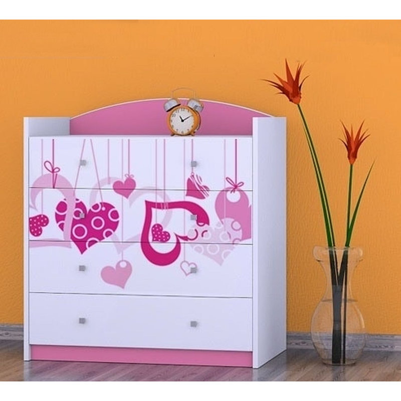 Newson Kids 4 - Drawer Chest, Pink