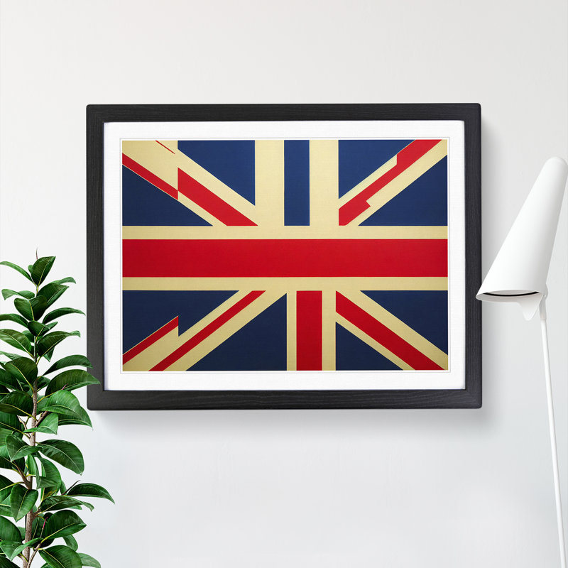 XH1022-6210X Modern Union Jack Flag Vol.2 - Single Picture Frame Print, 46cm H x 64cm W x 2cm D, Black Framed