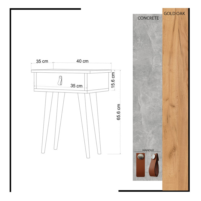 Table de bout avec rangement Rickey Astava