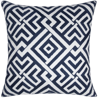 Embroidered Cotton Reversible Throw Pillow