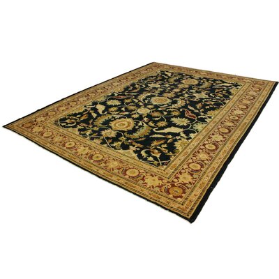 Fien Oriental Handmade Hand-Knotted Rectangle 10'5"" x 13'9"" Wool Area Rug in Black/Brown -  Isabelline, 8B717FE4138646A0A2DD7CBCC6111AB4