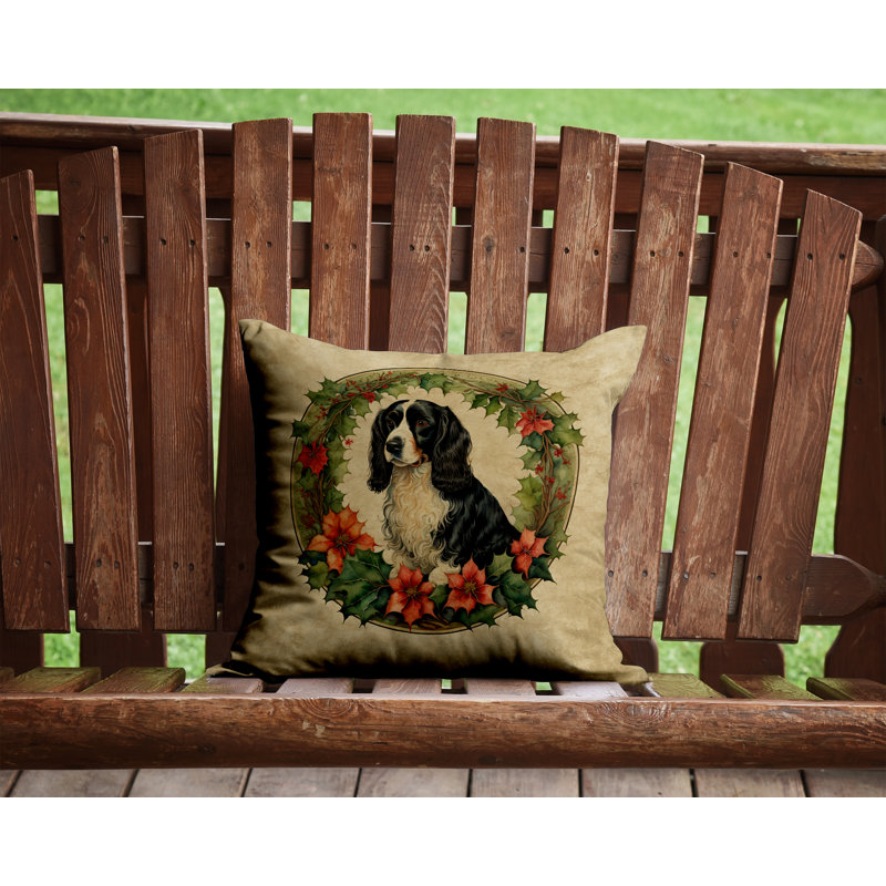 Coussin décoratif intérieur / extérieur en polyester Christmas, 14 po x 14 po, Carré