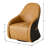30.7'' W Top-grain Genuine Leather Upholstered Swivel Barrel Chair-1845652376