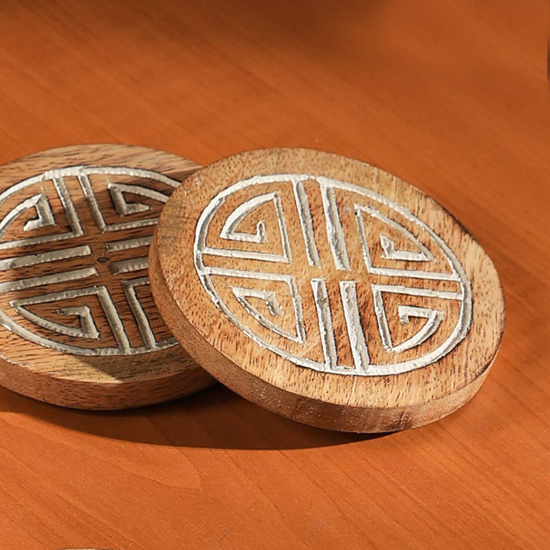 Wooden Coasters For Home And Office Use-4 Pcs