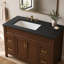 Comptoir en quartz gris 37 po et lavabo rectangulaire gauche-134637892