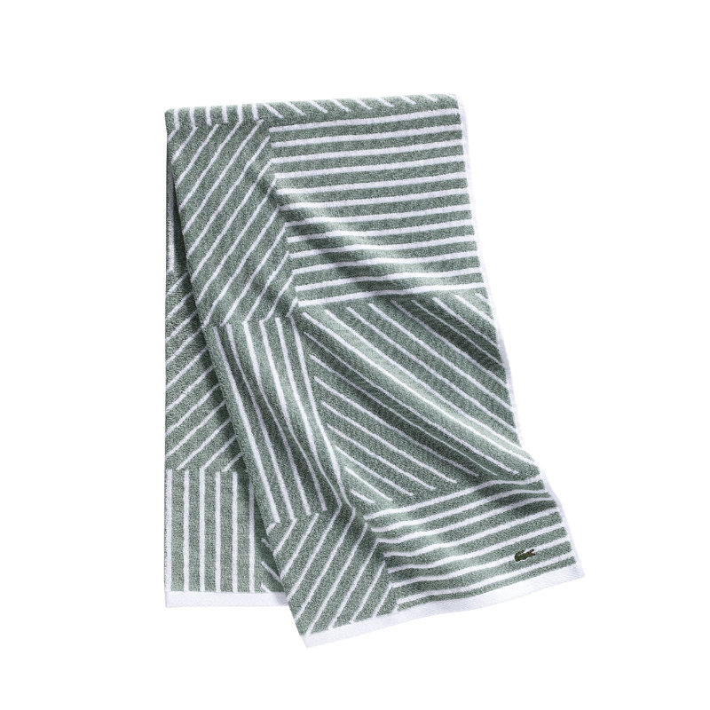 Lacoste Guethary Cotton Bath Towel, Supima Cotton, Low Linting & Highly Absorbent, Aloe, Aloe, 1 Piece Bath Towel