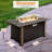 Outdoor Propane Fire Pit Table, Glass Wind Guard, 50,000 BTU, Tank Hideaway