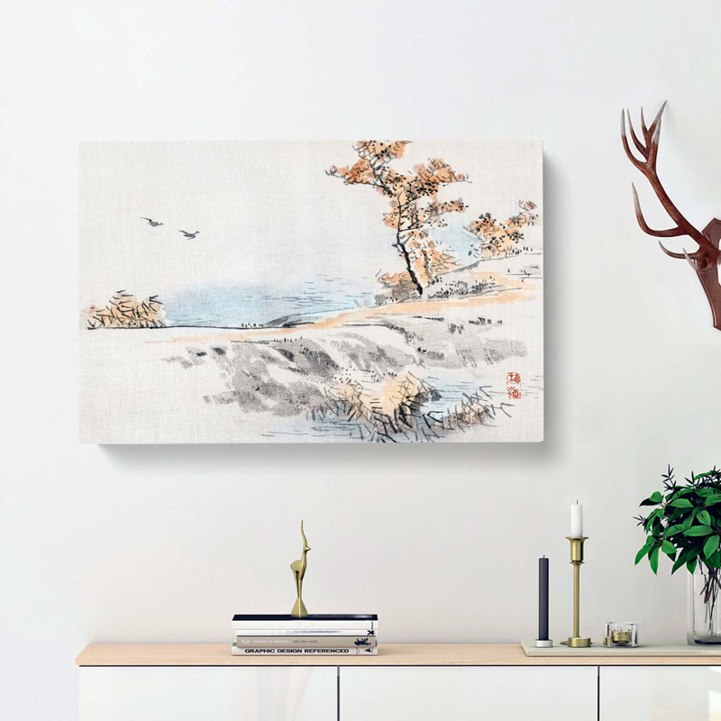 Two Flying Birds by Kono Baireir - Wrapped Canvas, 60cm H x 91cm W x 3cm D