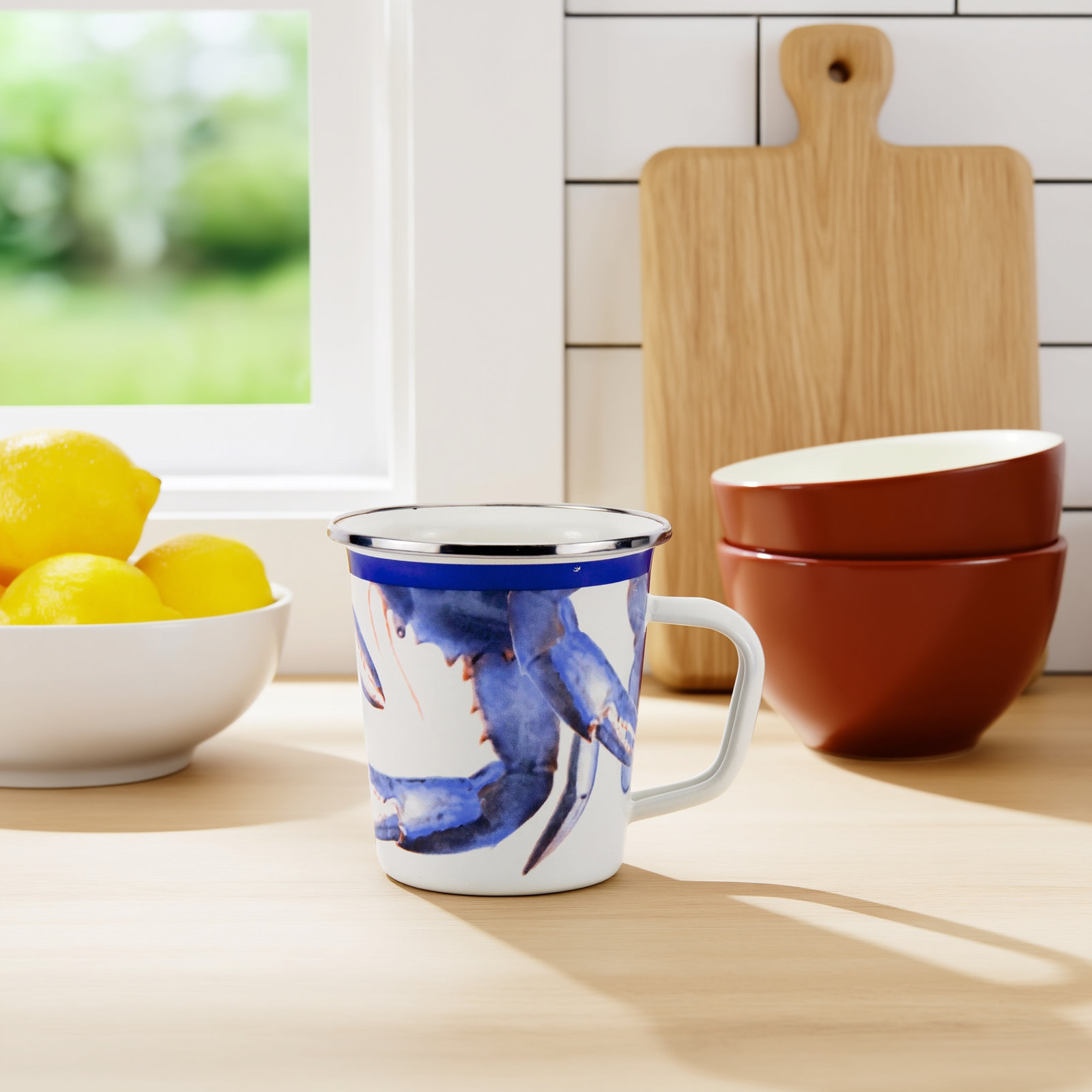 Blue Crab Enamel Mug