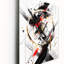 Horloge murale cubisme noir et rouge à multiples facettes-1097110908