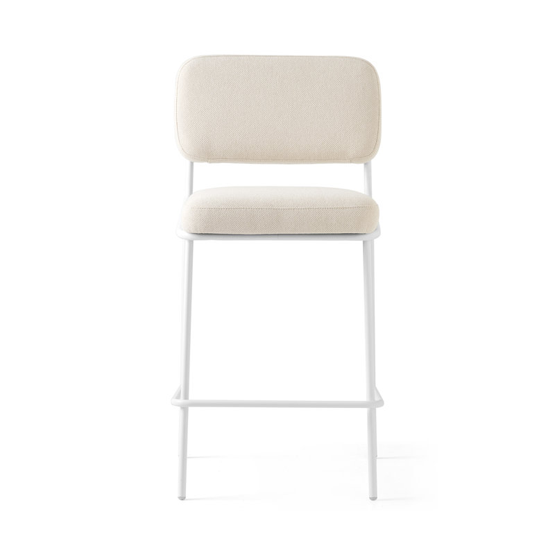 Sixty Upholstered Counter Stool with Metal Frame, Dark Forest Green, Painted Brass, Counter Stool (25.63" Seat Height)