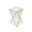 Table d'appoint géométrique miroir champagne - Table d'appoint moderne et luxueuse en MDF avec design réfléchissant pour salon et chambre