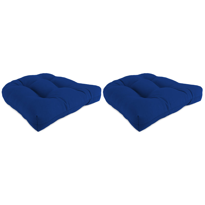 Contoured Outdoor Wicker Seat Cushion, Cobalt