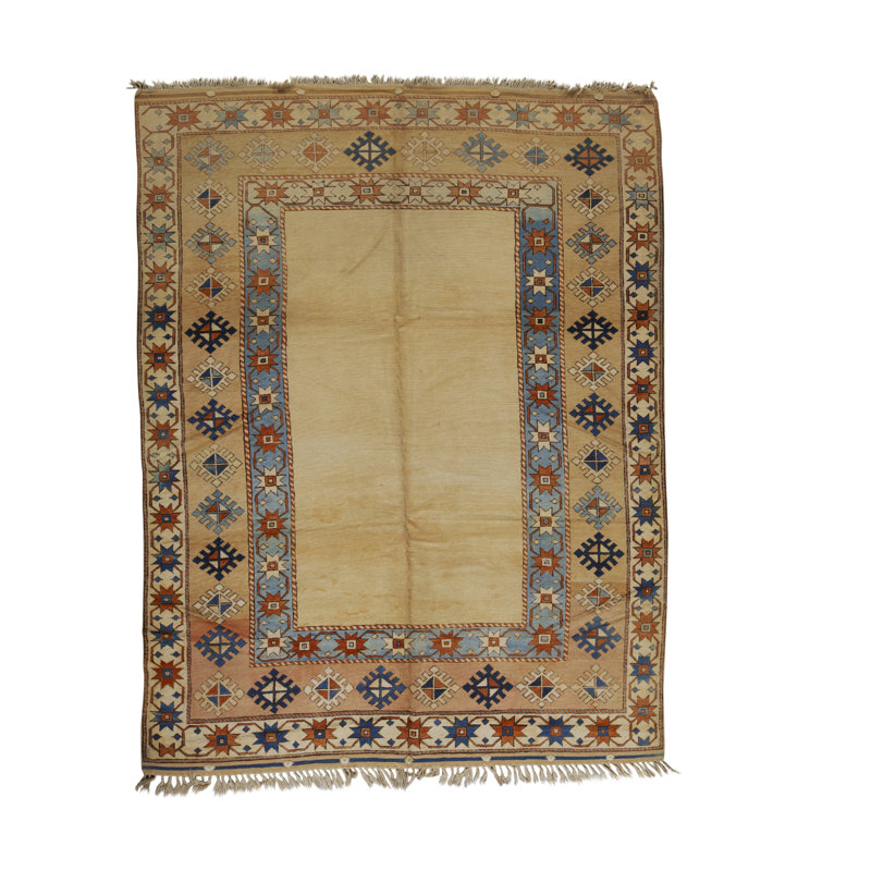 Hand-Knotted High-Quality Beige and Beige Area Rug