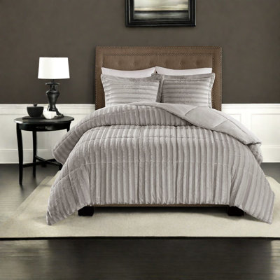 Ensembles de literie luxueux en fausse fourrure, polyester hypoallergénique, style maison glamour