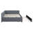 Full Size Upholstered Daybed With Trundle Sofa Bed Frame No Box Spring Needed, Linen Fabric(Gray)(OLD SKU:LP000173AAE)-773098612