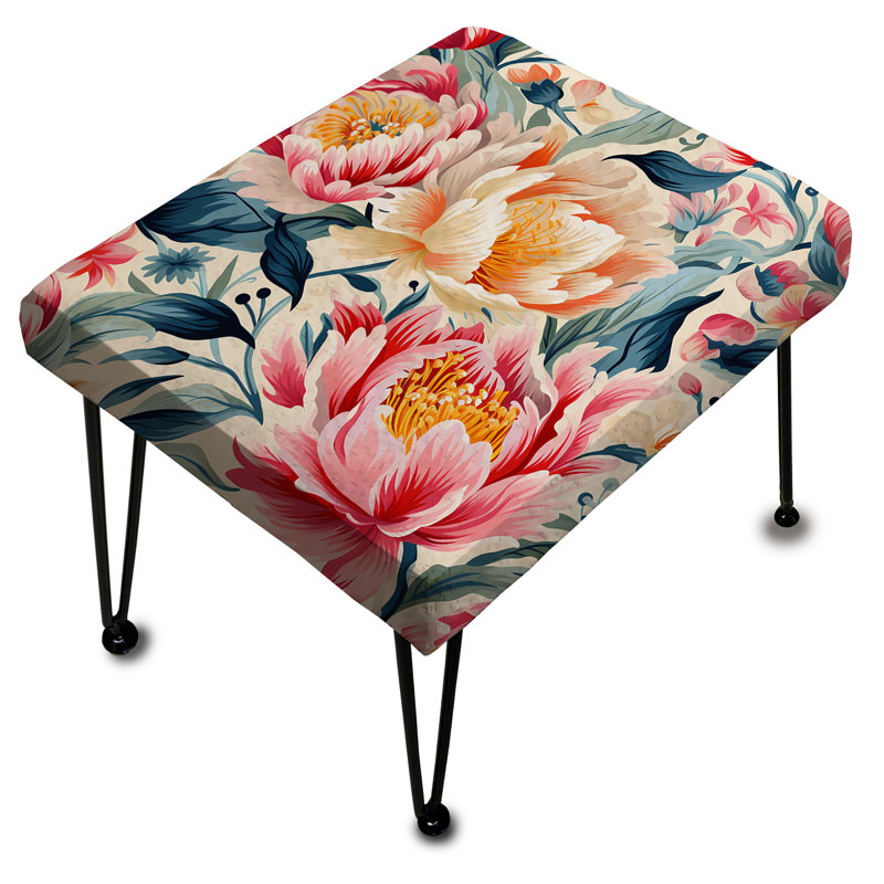 Enchanting Pastel Garden Bouquet - Repose-pieds rectangulaire floral