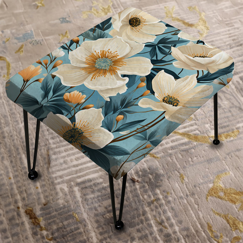 Motif floral de fleurs bleues
