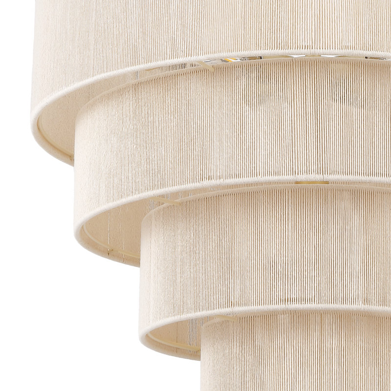 26" 5-Light Tiered Rope Drum Chandelier, Gold