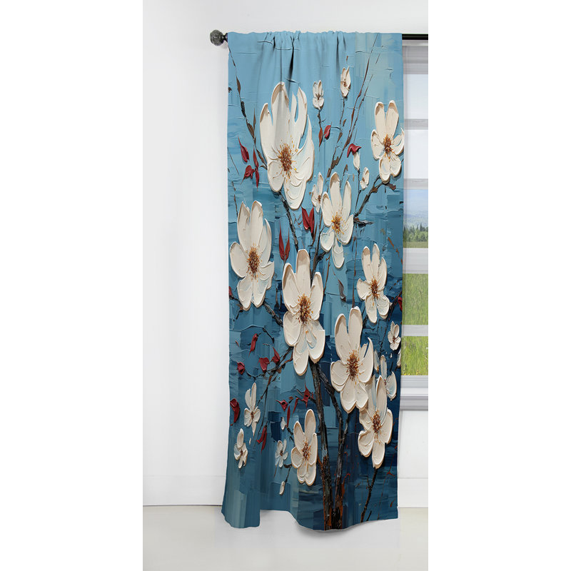 Gaskill - Rideau cornouiller - Rideau occultant à motif floral - 1 panneau, L 52 po x L 84 po