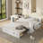 Daybed With Removable Desk, Storage Drawers & Hydraulic Side Table-366229098-366229097