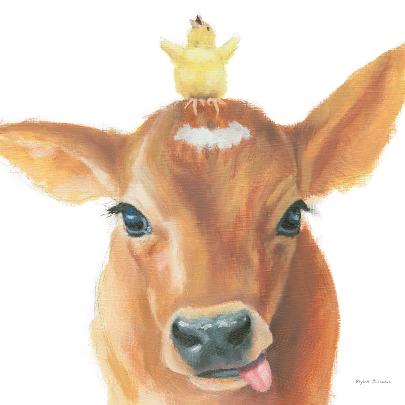 «Farm Friends III» par Myles Sullivan - reproduction d'art sur toile tendue, H 12 po x l 12 po