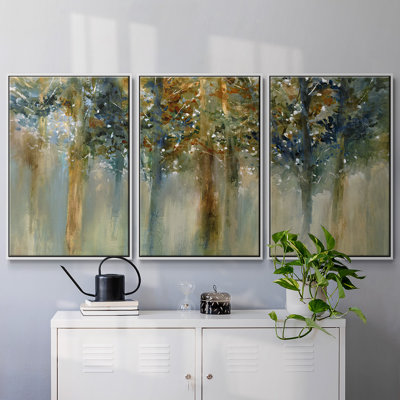 Rustic Leaves II - 3 pièces, reproduction sur toile