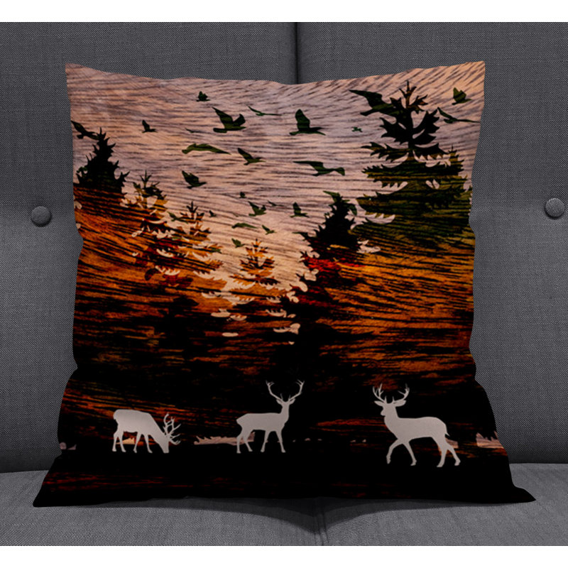 Throw Pillow With Insert, 16"H x 16"W, Brown/Orange 1