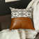 Ensemble de 4 housses de coussin en similicuir tribal noir et blanc