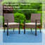 Chaise avec accoudoirs en rotin brun foncé Leonard