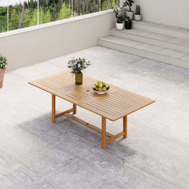 Clegg Outdoor Patio 7pc 100% FSC Certified Wood Dining Set, Gray/Light Wood