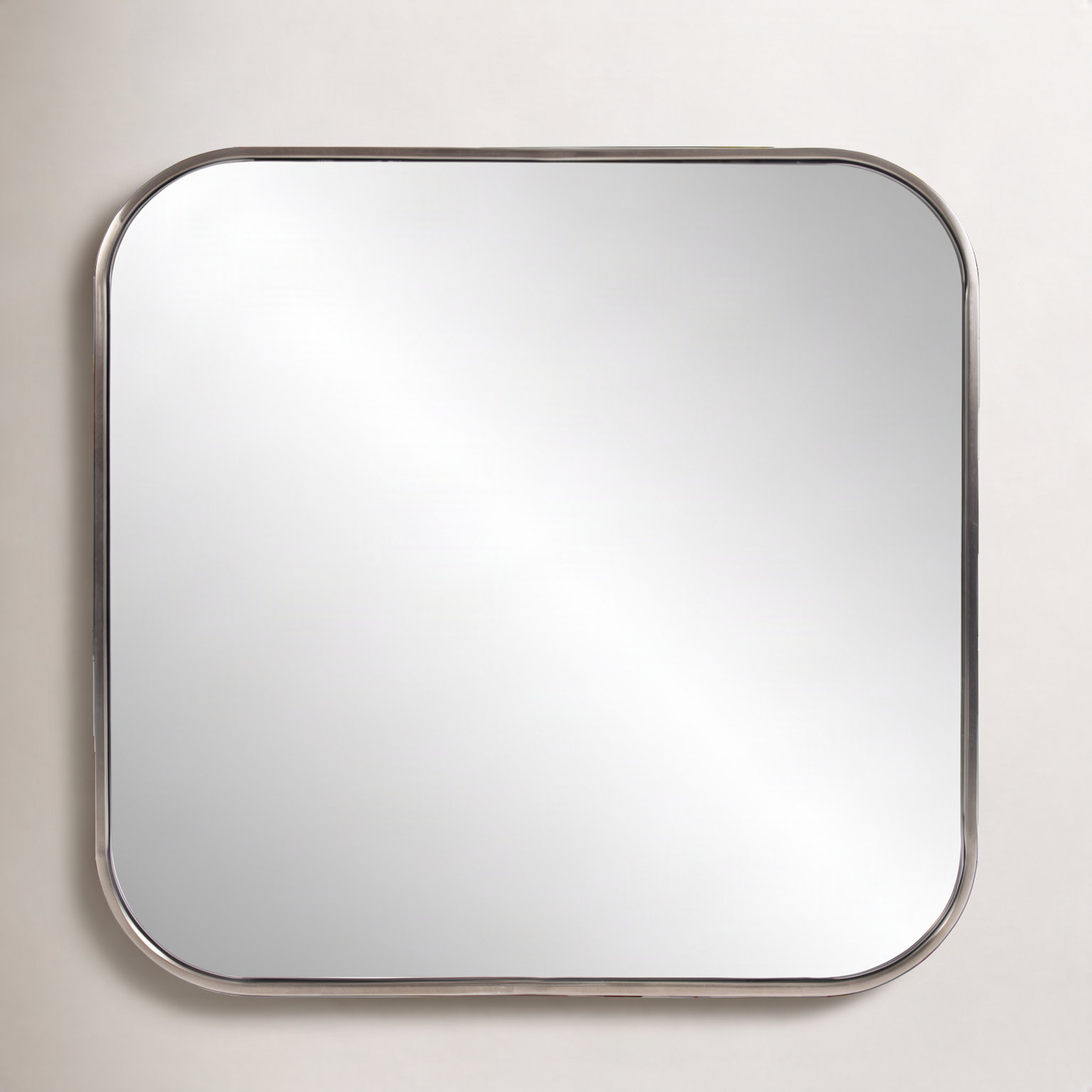 Ovella Steel Square Mirror, Brushed Brass
