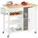 41" W Wood Kitchen Island with Solid Wood Waterproof Top, Kitchen Cart with Locking Wheels