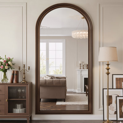 Retro-style arched full-length mirror