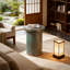 Table d'appoint de patio ronde en ciment