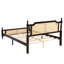 Structure de lit grand en rotin avec bois de pin et support central