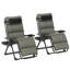 Ensemble de 2 chaises longues inclinables inclinables avec coussin, appui-tête et plateau latéral inclinables