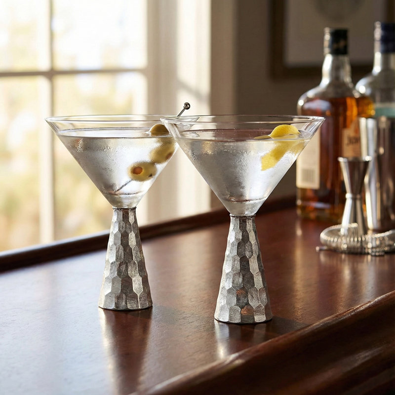 Daphne Silver Martini Glasses