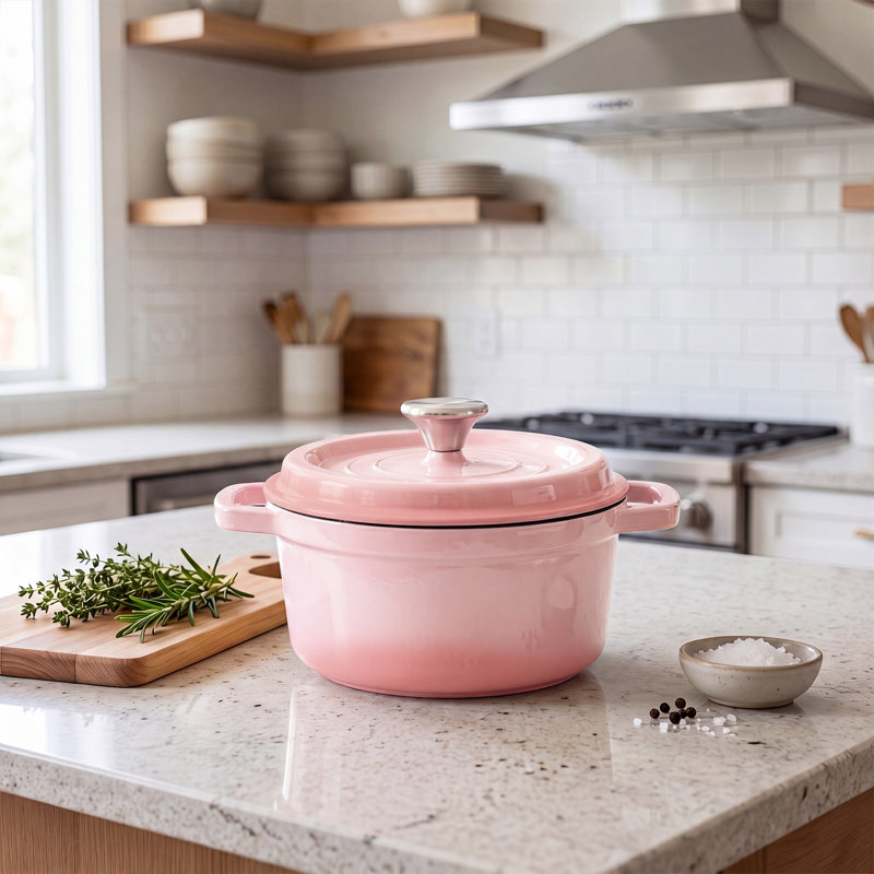 Living And Home 5L Cast Iron Stock Pot