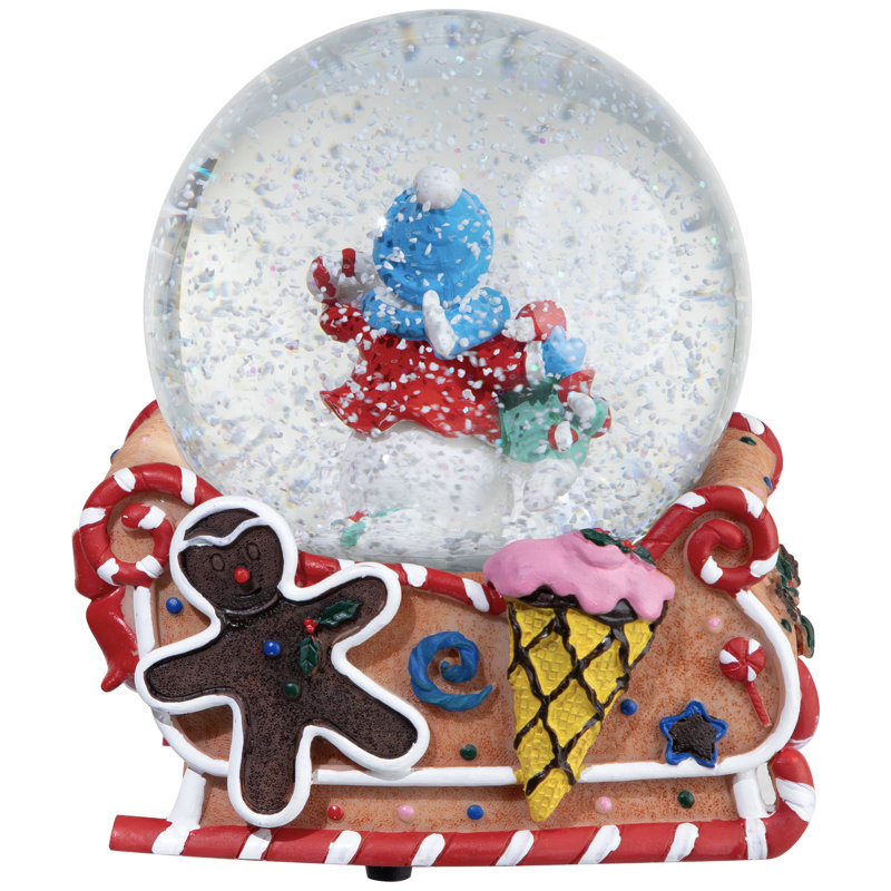 Boule à neige de Noël 5,25 "Musical" Joy "Snowmen and Gingerbread