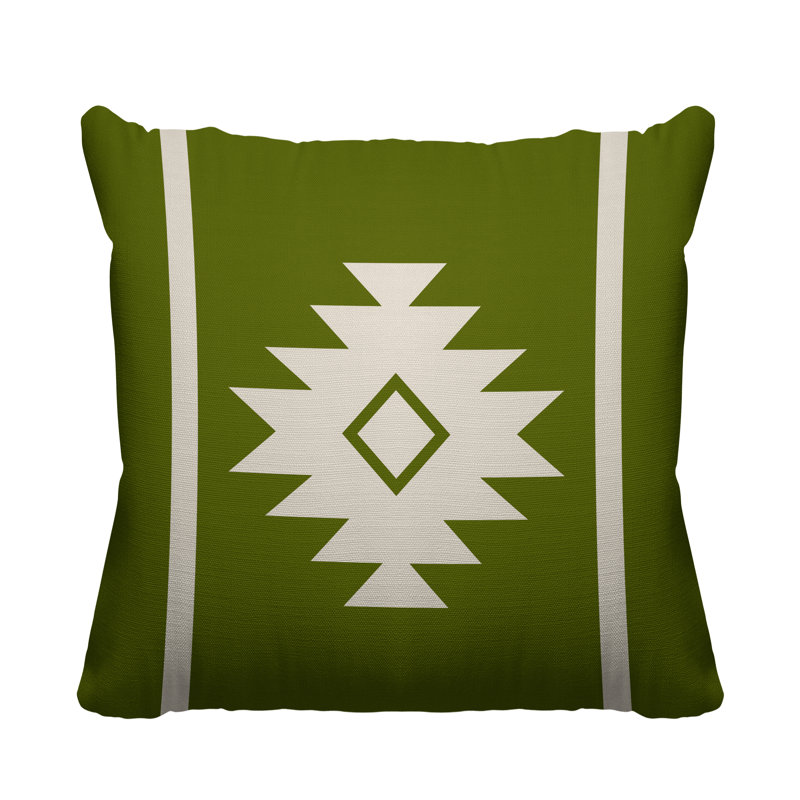 Coussin décoratif intérieur / extérieur Wapi Southwestern, L 19 po x H 19 po, Chartreuse