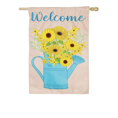 Forsythia et marguerites watering peut 2 côtés nylon 44 x 28 po drapeau maison